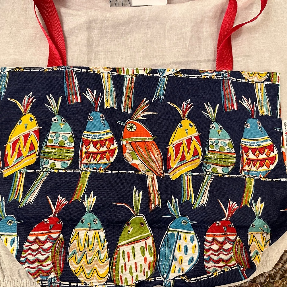 NWT crazy bird handmade tote